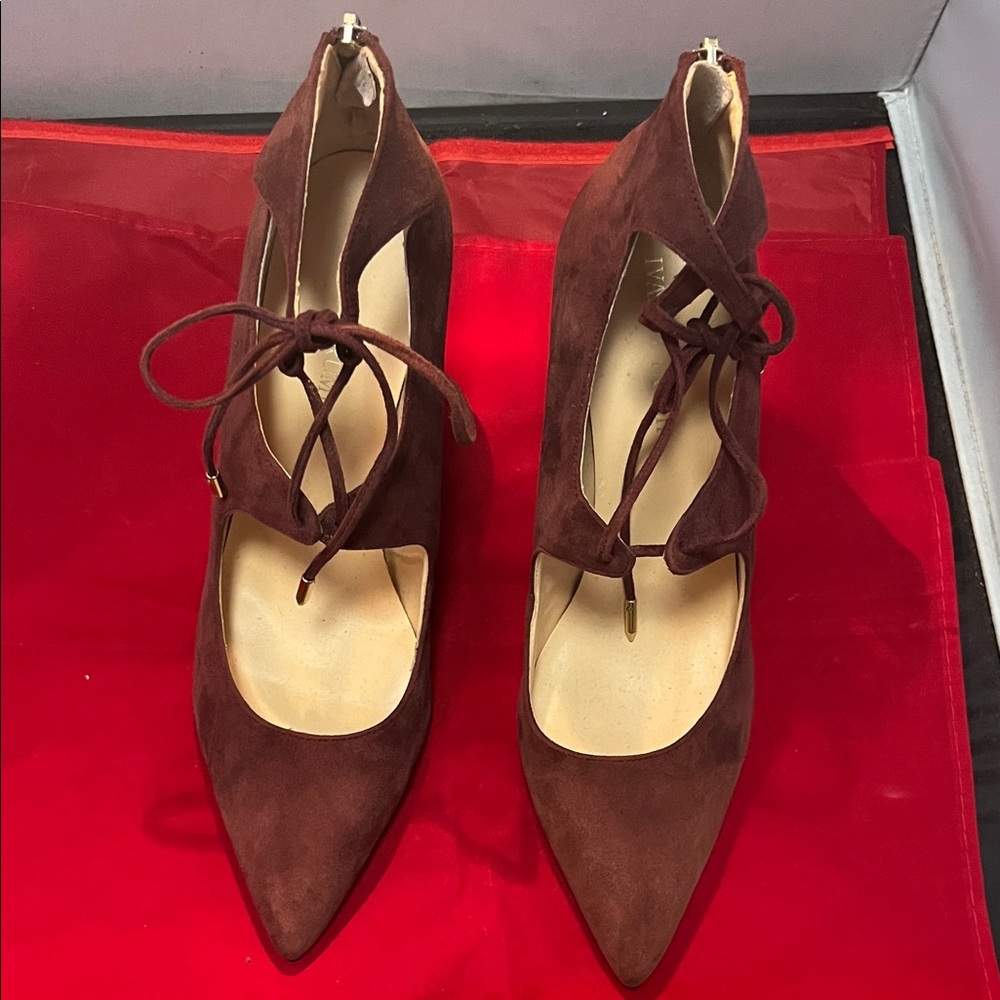 Ivanka Trump Brown Suede Heels